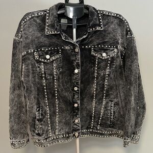 POL Black Corduroy Studded Jacket